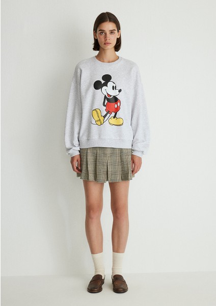 Mickey Mouse Baskılı Gri SWEATSHIRT1S10254-88467