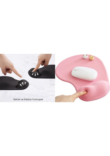 Silikon Jel Bilek Destekli Mouse Pad - Kaymaz Mouse Ped - Jel Mousepad - Silikon Fare Pedi Jel - Silikon Mousepad