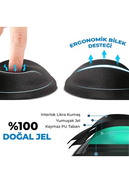Silikon Jel Bilek Destekli Mouse Pad - Kaymaz Mouse Ped - Jel Mousepad - Silikon Fare Pedi Jel - Silikon Mousepad fiyatları