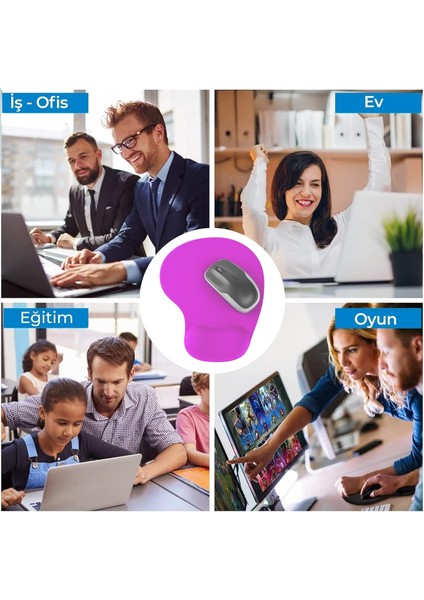 Silikon Jel Bilek Destekli Mouse Pad - Kaymaz Mouse Ped - Jel Mousepad - Silikon Fare Pedi Jel - Silikon Mousepad modelleri