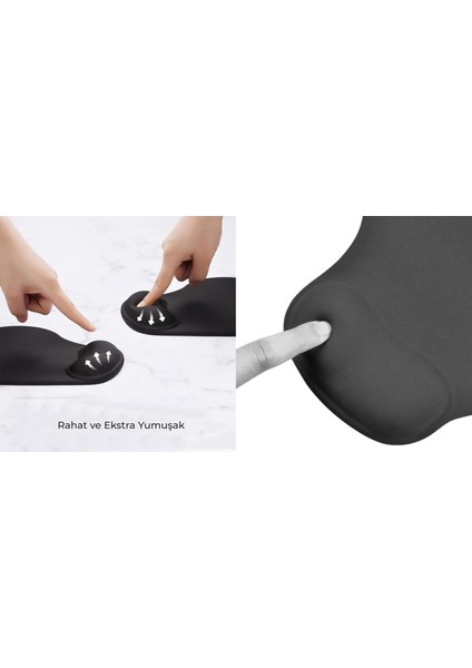 Silikon Jel Bilek Destekli Mouse Pad - Kaymaz Mouse Ped - Jel Mousepad - Silikon Fare Pedi Jel - Silikon Mousepad