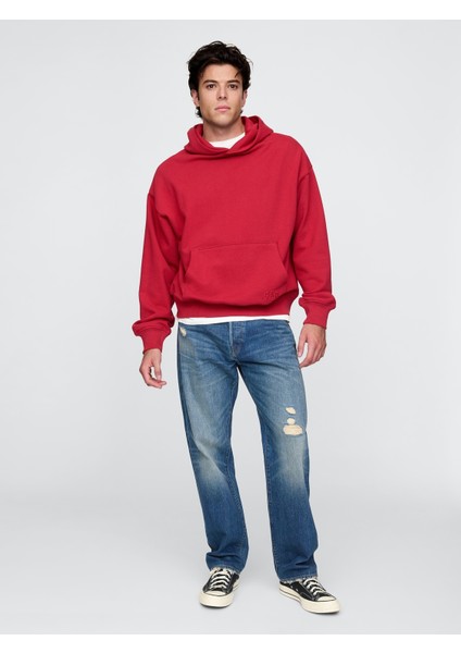 Erkek Kırmızı Gap Logo Heavyweight Oversize Sweatshirt fırsatları
