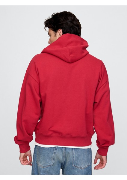Erkek Kırmızı Gap Logo Heavyweight Oversize Sweatshirt indirimleri