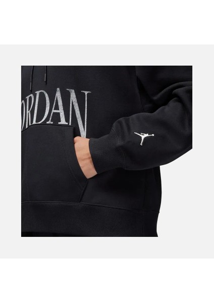 Jordan Brooklyn Fleece Pullover Hooded Kadın Bol Kesim Siyah Polarlı Kapüşonlu Sweatshirt DN5434 010