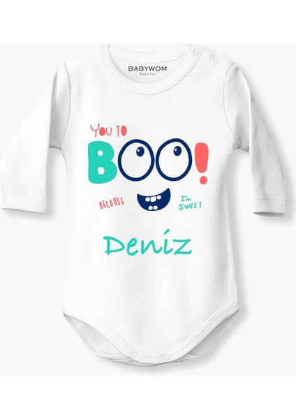Isme Özel Pamuklu Uzun Kollu Bebek Zıbın