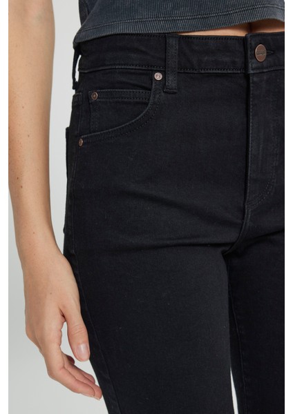 Flare Fit Normal Bel Geniş Paça Siyah Esnek Jean Denim Pantolon indirimleri