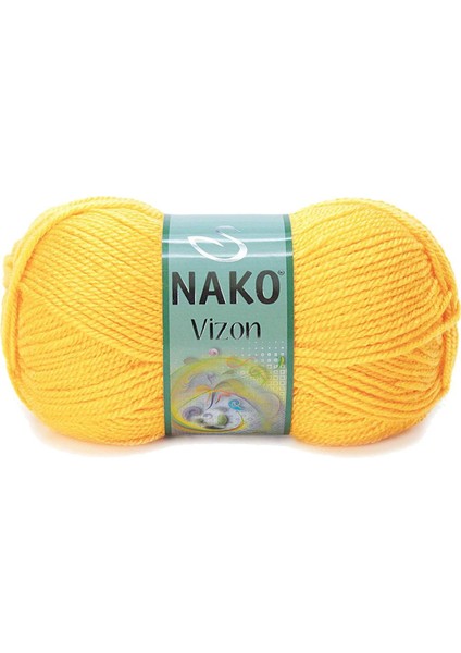 5 Adet Vizon Premium Akrilik El Örgü İpi Yünü Renk No:184 Sarı fiyatları