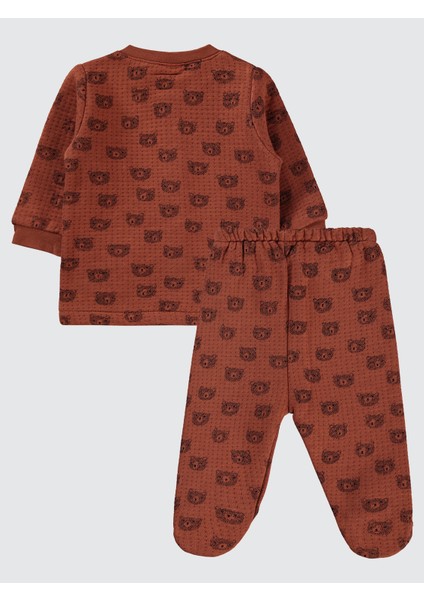 Erkek Bebek Pijama Takımı 1-6 Ay Kahve