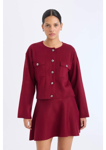 Regular Fit Bisiklet Yaka Düğmeli Triko Hırka E5562AX24CW modelleri