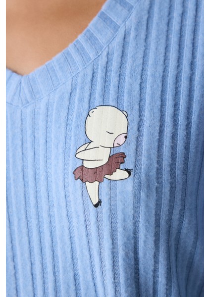 Bearlerina Mavi Pantolon Pijama Takımı fırsatları