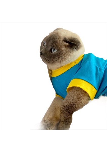 I Love Mom Blue, Oval Yaka Tişört Kedi Kıyafeti Kedi Elbisesi Anneler Günü indirimleri