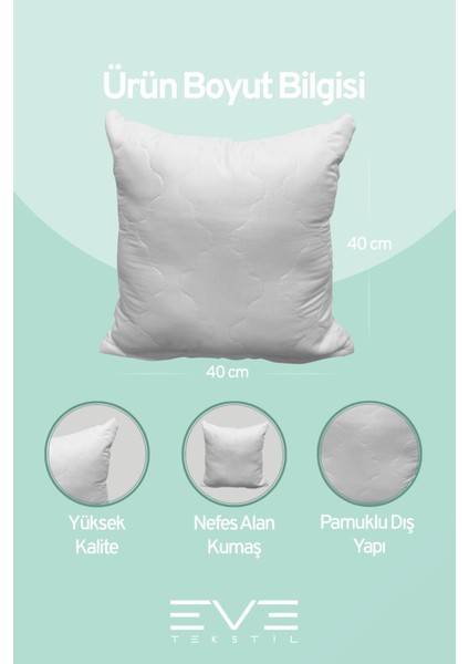 6 Adet Diamant Plus Kare Kırlent Yıkanabilir Antialerjik Silikon Elyaf Yastık 40 x 40 cm 400 gr