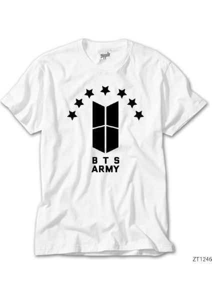 Bts 7 Yıldız Logo Beyaz Tişört