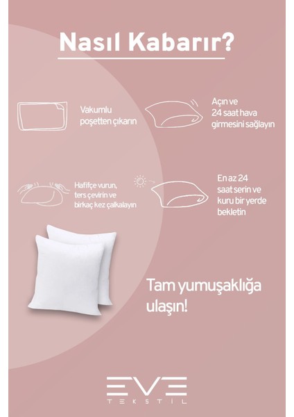 2 Adet Throw Serisi Antialerjik Silikon Elyaf Dolgulu Kırlent Iç Kare Yastık 45 x 45 cm 350GR indirimleri