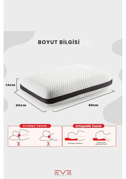 Klimalı Mega Boy Ortopetik Visco Yastık Boyun Fıtığı Boyun Düzleşmesi Için Hipoalerjik Visco Yastık