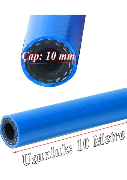 Basınçlı İlaçlama Hortumu 240 Bar 10 mm 10 Metre Ağaç Bitki Yaprak Sebze Meyve Tarım Ziraat Hortum