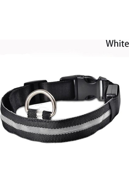 Beyaz Stil 41-52CM Köpekler Için LED Işık Yansıtıcı Gece Güvenlik Gece Işıklı Köpek Tasma Köpekler Luminöz Parlayan Yansıtıcı Tasma Yaka Perro. (Yurt Dışından)