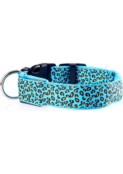 Mavi Stil L Beden Naylon LED Evcil Hayvan Tasma, Gece Güvenlik Işıldayan Kedi Tasma, Leopar Köpekler Luminöz Floresan Tasmalar Evcil Hayvan Malzemeleri (Yurt Dışından)