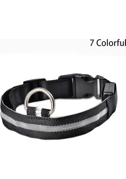 7 Renkli Stil Xl 42-56CM Köpekler Için LED Işık Yansıtıcı Gece Güvenlik Gece Işıklı Köpek Tasma Köpekler Luminöz Parlayan Yansıtıcı Tasma Yaka Perro. (Yurt Dışından)