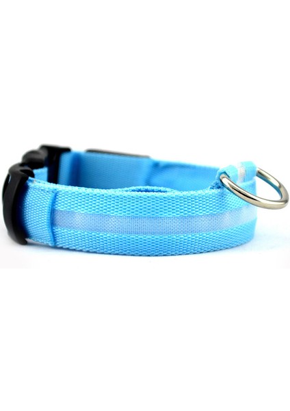 Mavi Stil M Beden Köpekler Için 6 Renkli Naylon LED Pet Tasma Gece Güvenli Işıldayan Kedi Tasması Köpekler Luminöz Floresan Yaka Pet Malzemeleri (Yurt Dışından)