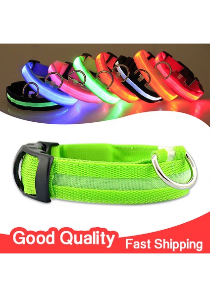 Kırmızı Stil L Beden Köpekler Için 6 Renkli Naylon LED Pet Tasma Gece Güvenli Işıldayan Kedi Tasması Köpekler Luminöz Floresan Yaka Pet Malzemeleri (Yurt Dışından) modelleri