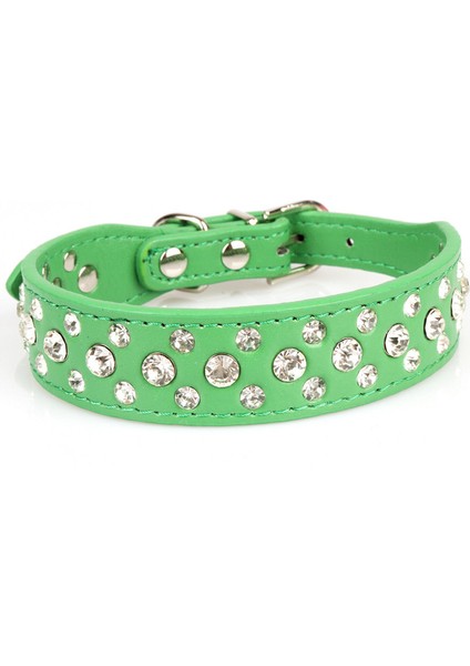Yeşil Stil M Beden Küçük Köpek Yaka Kediler Taşlı Deri Pu Kolye Için Pet Aksesuarları Yavru Kolye Chihuahua Malzemeleri Collier Chien Collare Cane (Yurt Dışından)