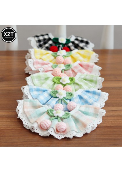 Pembe Tarzı M-25-30CM Sevimli Dantel Köpek Tasma Kedi Tasma Fiyonk Pet Tasma Yaka Bibs Sevimli Köpek Kedi Kolye Dekor Küçük Köpekler Kediler Için Damalı Çiçekler Tasma (Yurt Dışından)