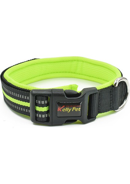 Yeşil Yakalı Stil L Beden Naylon Pet Köpek Tasma Yansıtıcı Nefes Alabilir Kafes Köpek Tasmaları ve Kayış Seti Küçük Orta Büyük Köpek Eğitim Ipi Yavru Tasma (Yurt Dışından)
