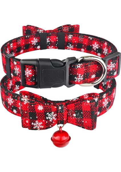 Siyah Stil M34-53CM Noel Köpek Tasmalığı ve Zil Kumaş Dişi Erkek Yavru Pet Papyon Yaka Ayarlanabilir Orta Büyük Yavru Tasmaları Pet Tasma Nilon (Yurt Dışından)