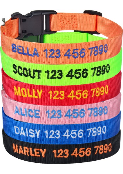 Turuncu Tarzı Xs (20-30 Cm) Nakışlı Köpek Tasması Kişiselleştirilmiş Özel Kedi Tasması Isim Telefon Numarası Naylon Köpek Kolyesi Küçük Büyük Yavru (Yurt Dışından) modelleri