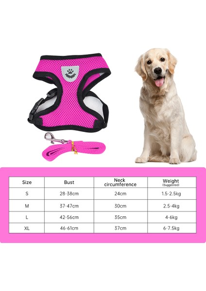 Mei Kırmızı Tarzı L Beden Ayarlanabilir Köpek Çekiş Kemeri Göğüs Kemeri Çekiş Kemeri Yele Tasma Nefes Alabilir Kedi ve Köpek Aksesuarları (Yurt Dışından)