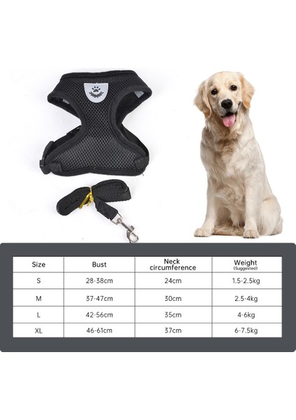 Siyah Stil L Beden Ayarlanabilir Köpek Çekiş Kemeri Göğüs Kemeri Çekiş Kemeri Yele Tasma Nefes Alabilir Kedi ve Köpek Aksesuarları (Yurt Dışından)