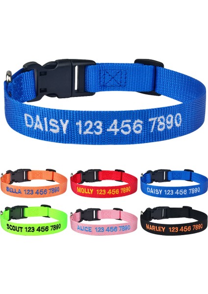 Siyah Stil L (40-60 Cm) Nakışlı Köpek Tasması Kişiselleştirilmiş Özel Kedi Tasması Isim Telefon Numarası Naylon Köpek Kolyesi Küçük Büyük Yavru (Yurt Dışından) indirimleri