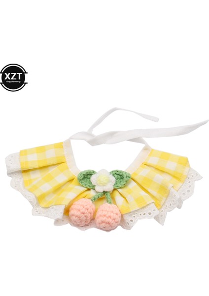 Mavi Stil M-25-30CM Sevimli Dantel Köpek Tasma Kedi Tasma Fiyonk Pet Tasma Yaka Bibs Sevimli Köpek Kedi Kolye Dekor Küçük Köpekler Kediler Için Damalı Çiçekler Tasma (Yurt Dışından)