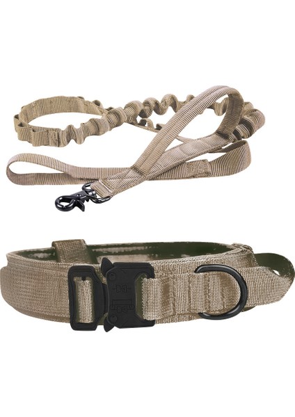 Çekme Halatı Haki Stili Xl Beden Dayanıklı Taktik Köpek Tasma Takımı Ayarlanabilir Askeri Köpek Tasma Orta Büyük Köpek Alman Çoban Eğitim Aksesuarları (Yurt Dışından) modelleri