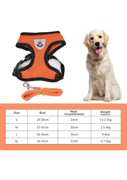 Turuncu Tarzı M Beden Ayarlanabilir Köpek Çekiş Kemeri Göğüs Kemeri Çekiş Kemeri Yele Tasma Nefes Alabilir Kedi ve Köpek Aksesuarları (Yurt Dışından)