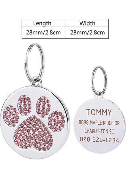 Pembe Yuvarlak Stil Kişiselleştirilmiş Kedi Etiketi Metal Kazınmış Kimlik Etiketleri Pet Ürünü Adres Etiketi Köpek Aksesuarı Için Özel Köpek Etiketleri (Yurt Dışından)