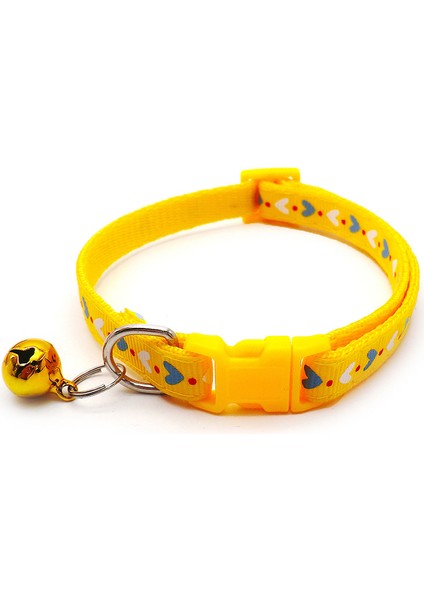 Sarı Stil Sarı Ayarlanabilir Köpek Tasma Dış Mekan Yürüyüş Sevimli Kalp Şekilli Desen Kedi Kolye Büyük Küçük Yavru Aksesuarları (Yurt Dışından)