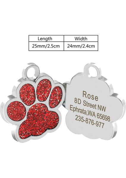 Kırmızı Pençe Stili Kişiselleştirilmiş Kedi Etiketi Metal Kazınmış Kimlik Etiketleri Pet Ürünü Adres Etiketi Köpek Aksesuarı Için Özel Köpek Etiketleri (Yurt Dışından)