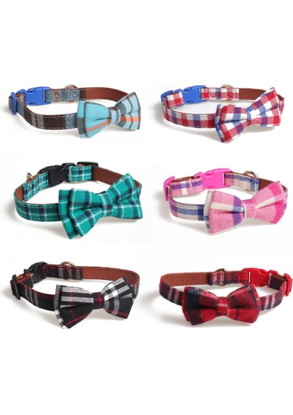 Açık Mavi Stil 2.5X36-55CM Kareli Baskılı Kamuflaj Evcil Hayvanlar Köpek Tasması Şirin Çizgili Fiyonk Yavru Kediler Boyun Kurdelesi Fransız Bulldog Süsleme Büyük Köpek Tasması (Yurt Dışından)