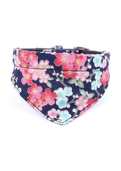 Eşarp Siyah Stil L Beden Küçük Orta Boy Kız Köpekler ve Kediler Için Faux Deri Yaka Fuları Takılabilir Çiçekli Köpek Kedi Tasma (Yurt Dışından)