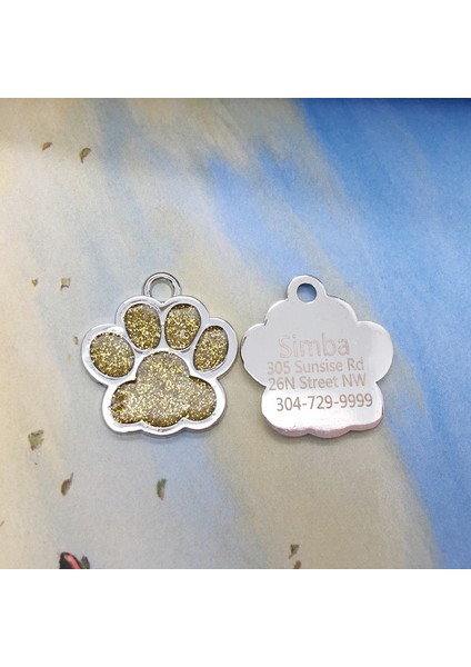 Yeşil Stil L(25MMX28MM) Özel Tasarım Kedi Köpek Kimlik Etiketleri Simli Pati Kişiselleştirilmiş Lazer Kazıma Isim ve Numara Kolye Etiketi Hediye Için Kedi Yavru Köpek (Yurt Dışından) fırsatları