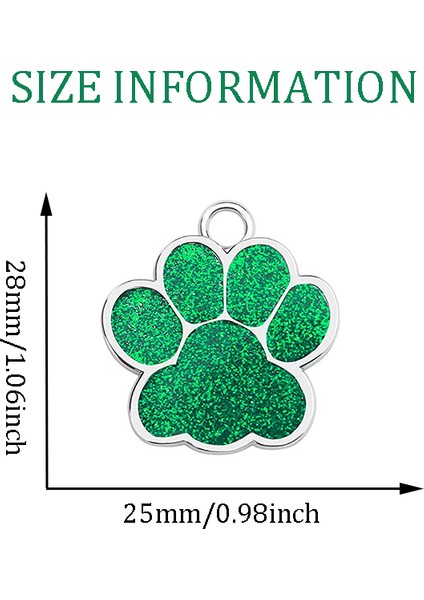 Yeşil Stil L(25MMX28MM) Özel Tasarım Kedi Köpek Kimlik Etiketleri Simli Pati Kişiselleştirilmiş Lazer Kazıma Isim ve Numara Kolye Etiketi Hediye Için Kedi Yavru Köpek (Yurt Dışından) indirimleri