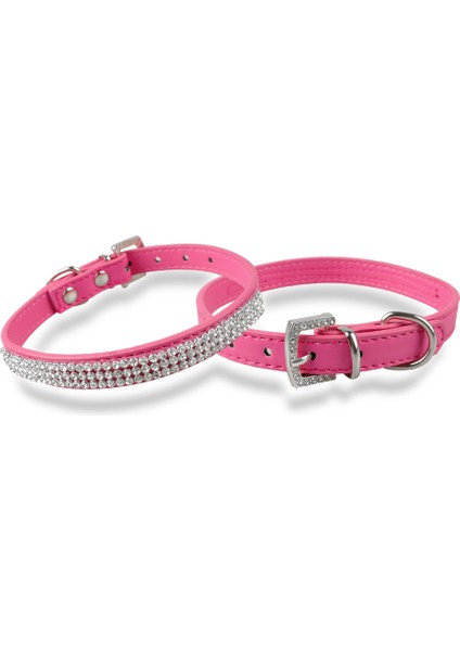 009RO Stili S Beden Bling Kristal Köpek Tasma Deri Köpekler Kedi Tasma Yaka Küçük Köpekler Yavru Kedi Kolye Chihuahua Yorkshire Pug Beagle (Yurt Dışından)