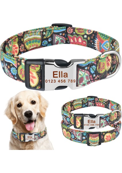 Bir Stil 30-47CM Küçük Orta Büyük Köpekler Için Kişiselleştirilmiş Adlı Polyester Baskılı Pet Tasma Ücretsiz Kazımalı Köpek Tasmaları (Yurt Dışından) fiyatları