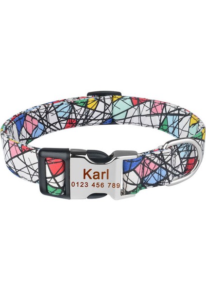 Bir Stil 30-47CM Küçük Orta Büyük Köpekler Için Kişiselleştirilmiş Adlı Polyester Baskılı Pet Tasma Ücretsiz Kazımalı Köpek Tasmaları (Yurt Dışından) modelleri