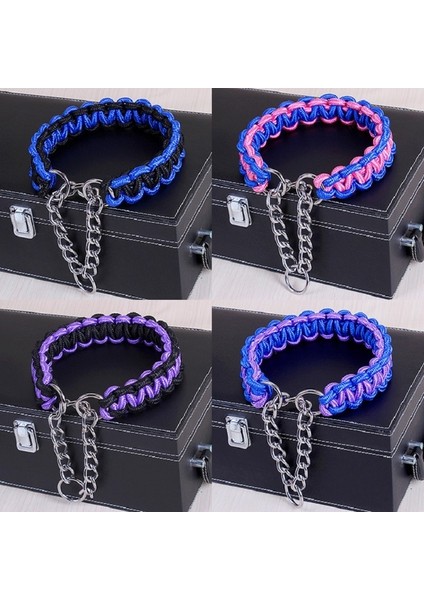Siyah Pembe Tarzı Xl 50 Ila 65 cm Yeni li Renkli Yaka Büyük Köpek Alman Çoban Yürüyüş Zinciri Ayarlanabilir Pet Orta ve Büyük Köpekler Için (Yurt Dışından)