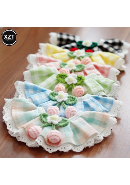 Yeşil Stil L-30-35CM Sevimli Dantel Köpek Tasma Kedi Tasma Fiyonk Pet Tasma Yaka Bibs Sevimli Köpek Kedi Kolye Dekor Küçük Köpekler Kediler Için Damalı Çiçekler Tasma (Yurt Dışından)