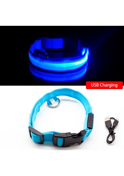 Mavi Stil U 45CM-52CM USB Şarjlı Kaybolmayı Önleyici Trafik Kazası Kolye Köpekler Için - Ürünler (Yurt Dışından)
