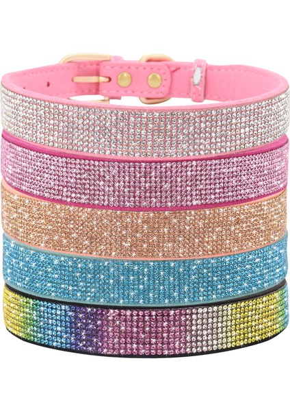 012 Pembe Stil Xs Beden Bling Kristal Köpek Tasma Deri Köpekler Kedi Tasma Yaka Küçük Köpekler Yavru Kedi Kolye Chihuahua Yorkshire Pug Beagle (Yurt Dışından) modelleri